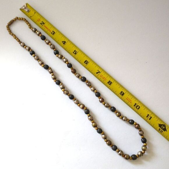 Metal Bead Chain Necklace Mixed Metals HEAVY Strand Biker Rocker Fairy Grunge - Picture 3 of 16